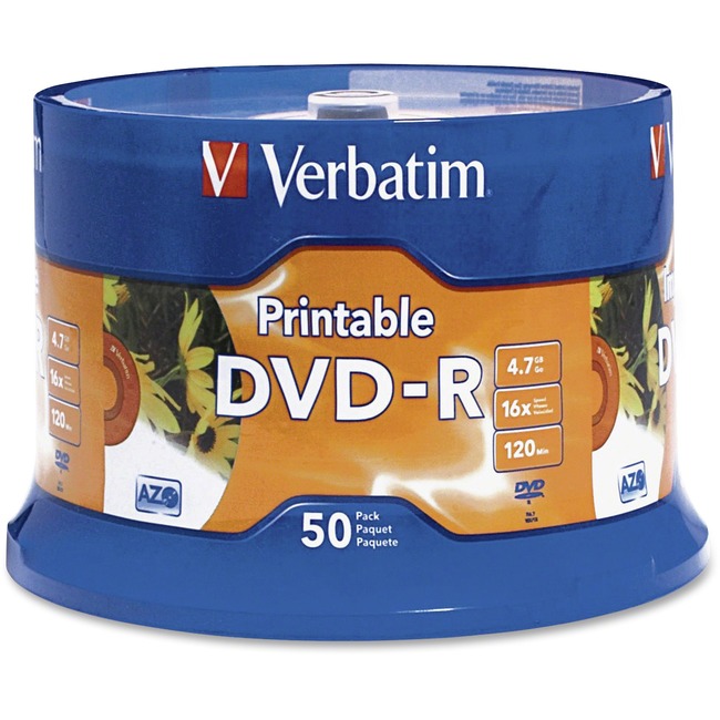 Picture of Verbatim DVD-R 50pack InkJet Printable